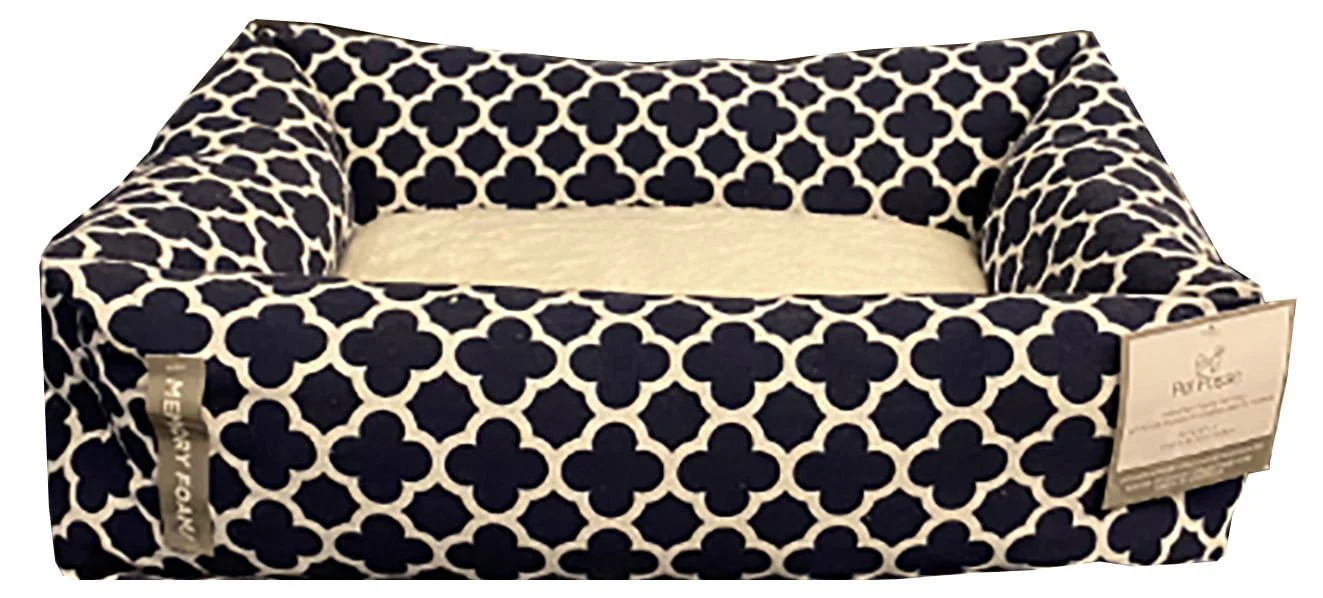 Memory Foam Rectangle Bed With Sherpa Lining - Pet's Shop