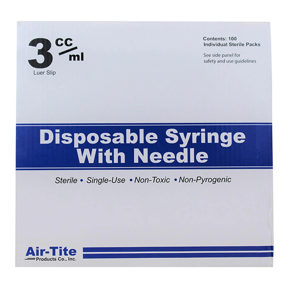 Air-Tite Luer Slip Syringes with Needles, 100 Count - Pet's Shop