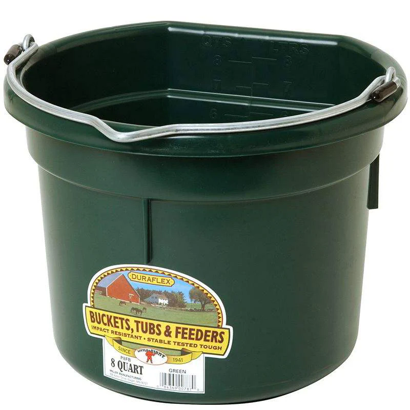 Flat Back Plastic Bucket, 8 qt - Pet's Shop