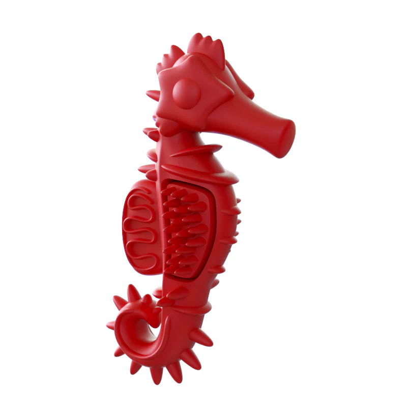 Red Seahorse Chew Toy, Small - Pet's Shop