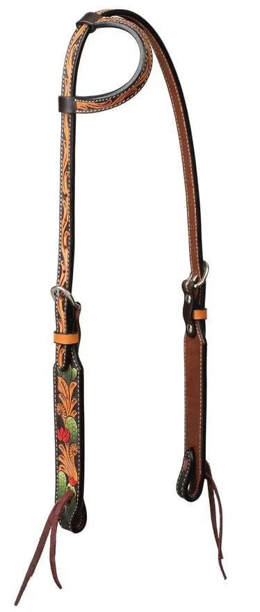 Weaver Turquoise Cross Cactus Sliding Ear Headstall - Pet's Shop