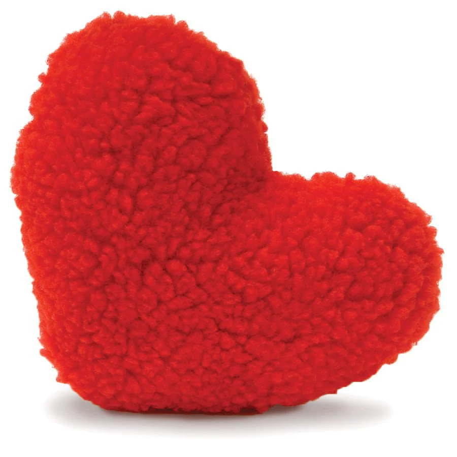 Fleecy Red Heart Plush Squeaker Dog Toy, Each - Pet's Shop