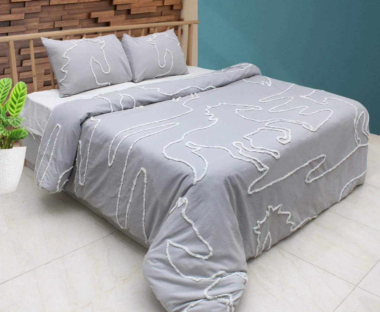 Lila Elegant Horse 100% Cotton 3 Pc Duvet Set - Pet's Shop