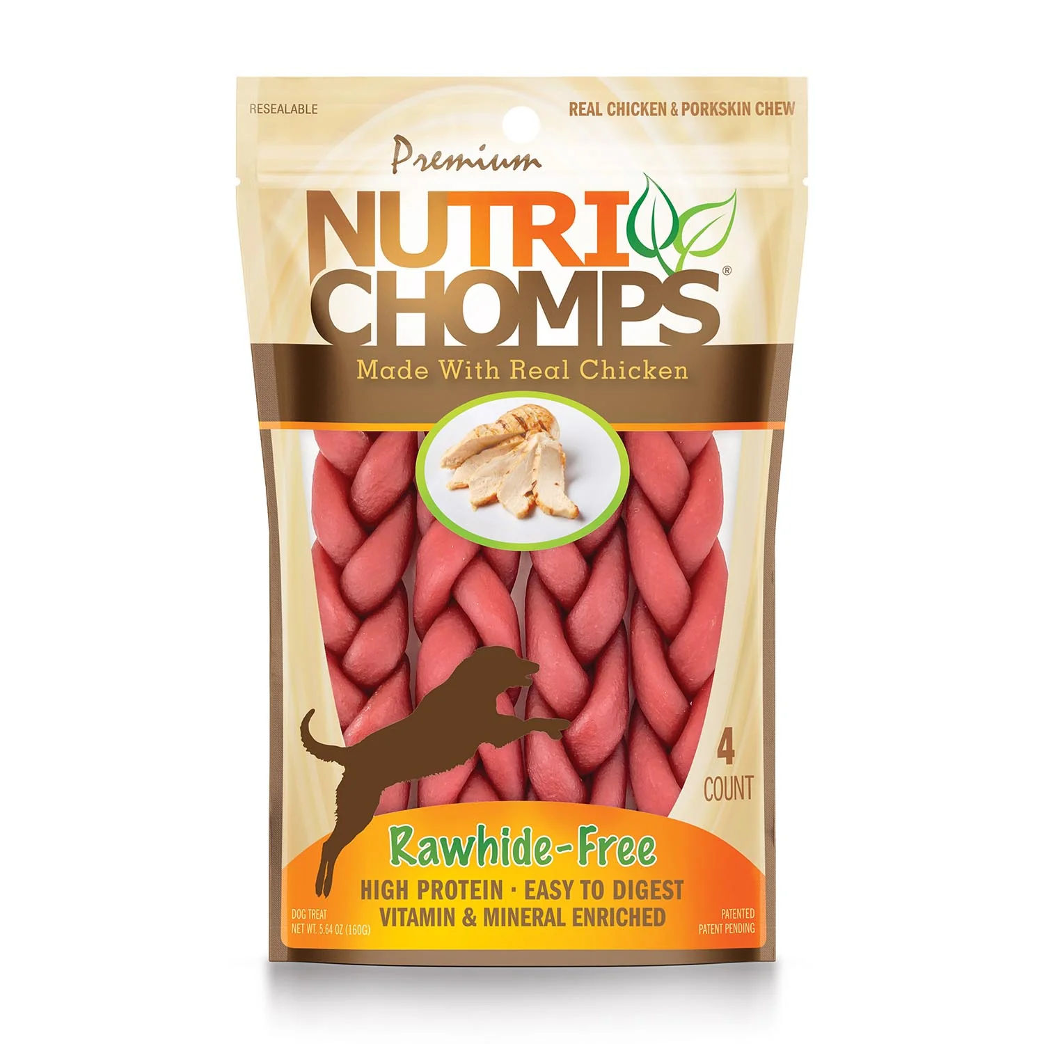NutriChomps 4ct 6�� Chicken Flavor Braid - Pet's Shop