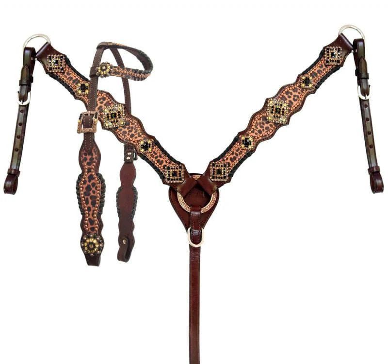Showman Cheetah & Buckstitch Tack Set - Pet's Shop