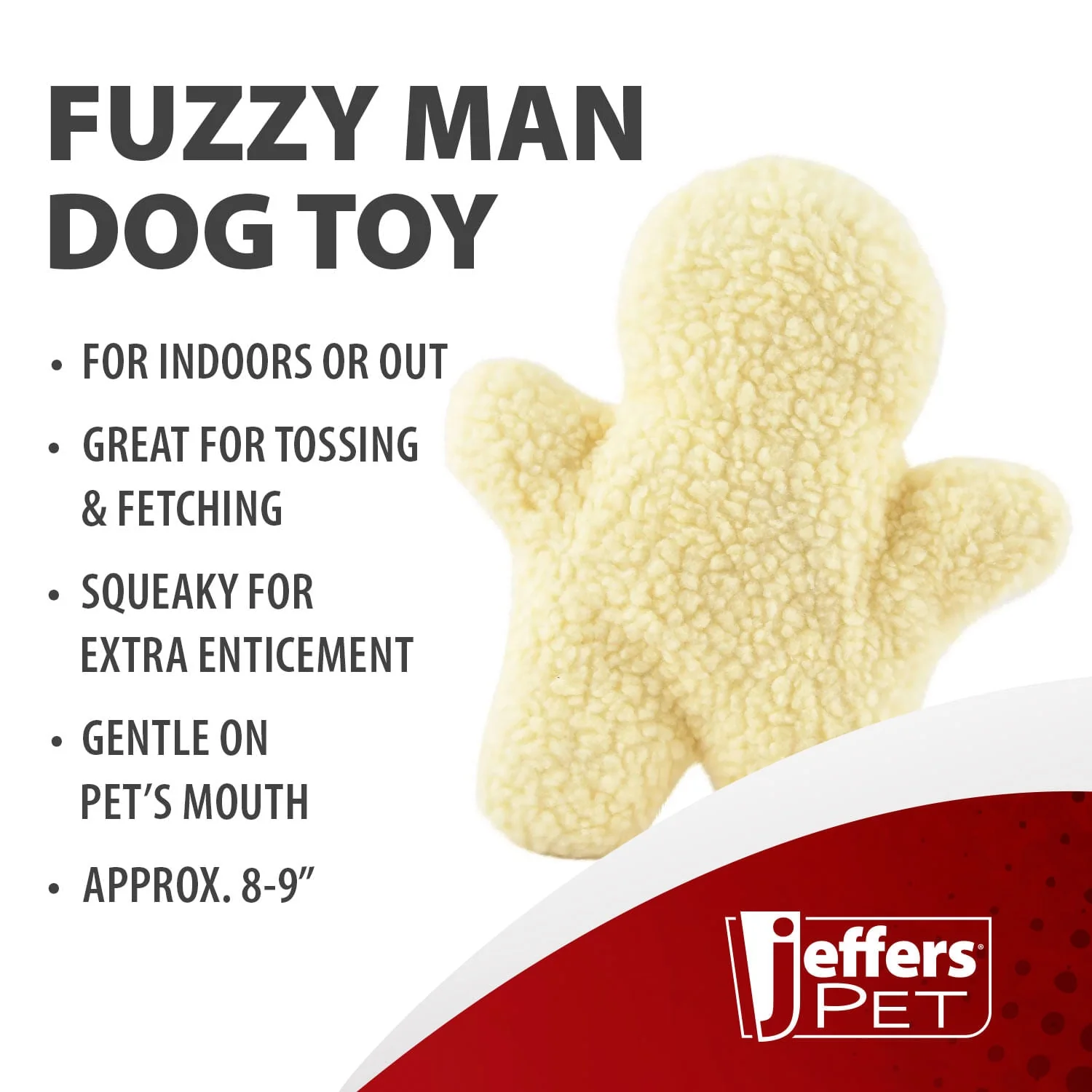 Fuzzy Shapes Squeaker Dog Toys, Natural Color, Star/Man/Bone - Pet's Shop