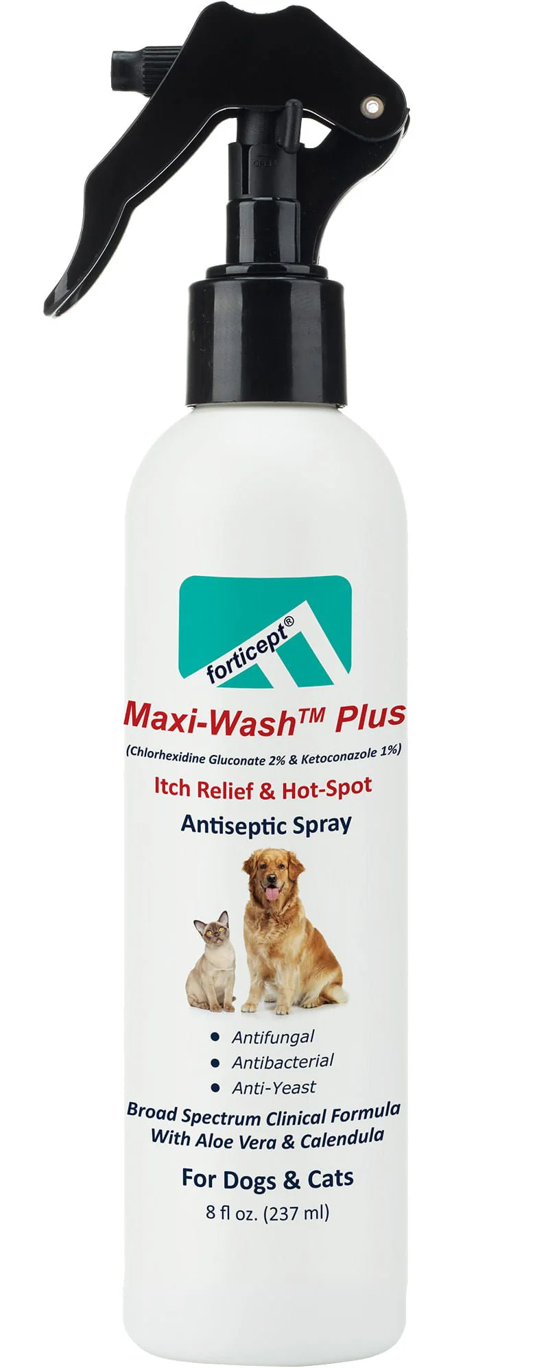 Forticept Maxi-Wash Plus Itch & Hot Spot Spray, 8 oz - Pet's Shop