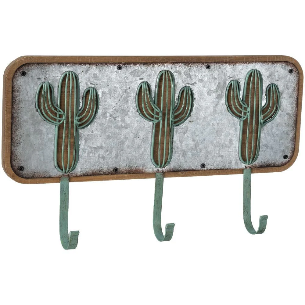 Southwest Cactus 3-Hook Wall Mount Hanging Hook, 19 x 16 - Pet's Shop