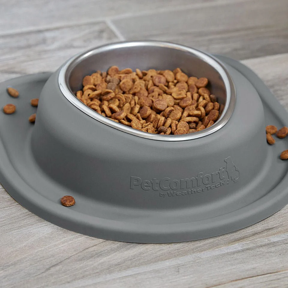 WeatherTech Single Low Pet Feeding System, Stainless Steel - Pet's Shop