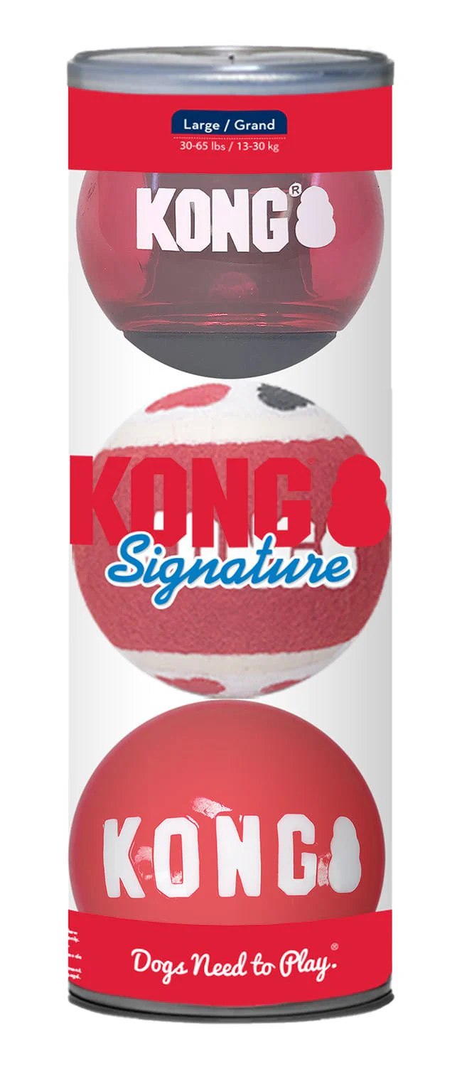 KONG Signature Balls, 3pk Asst LG - Pet's Shop