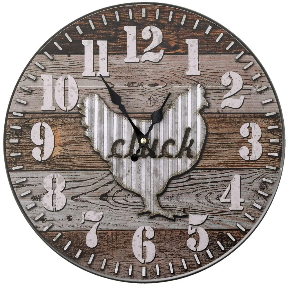 Rustic Chicken Wall Clock - Pet's Shop