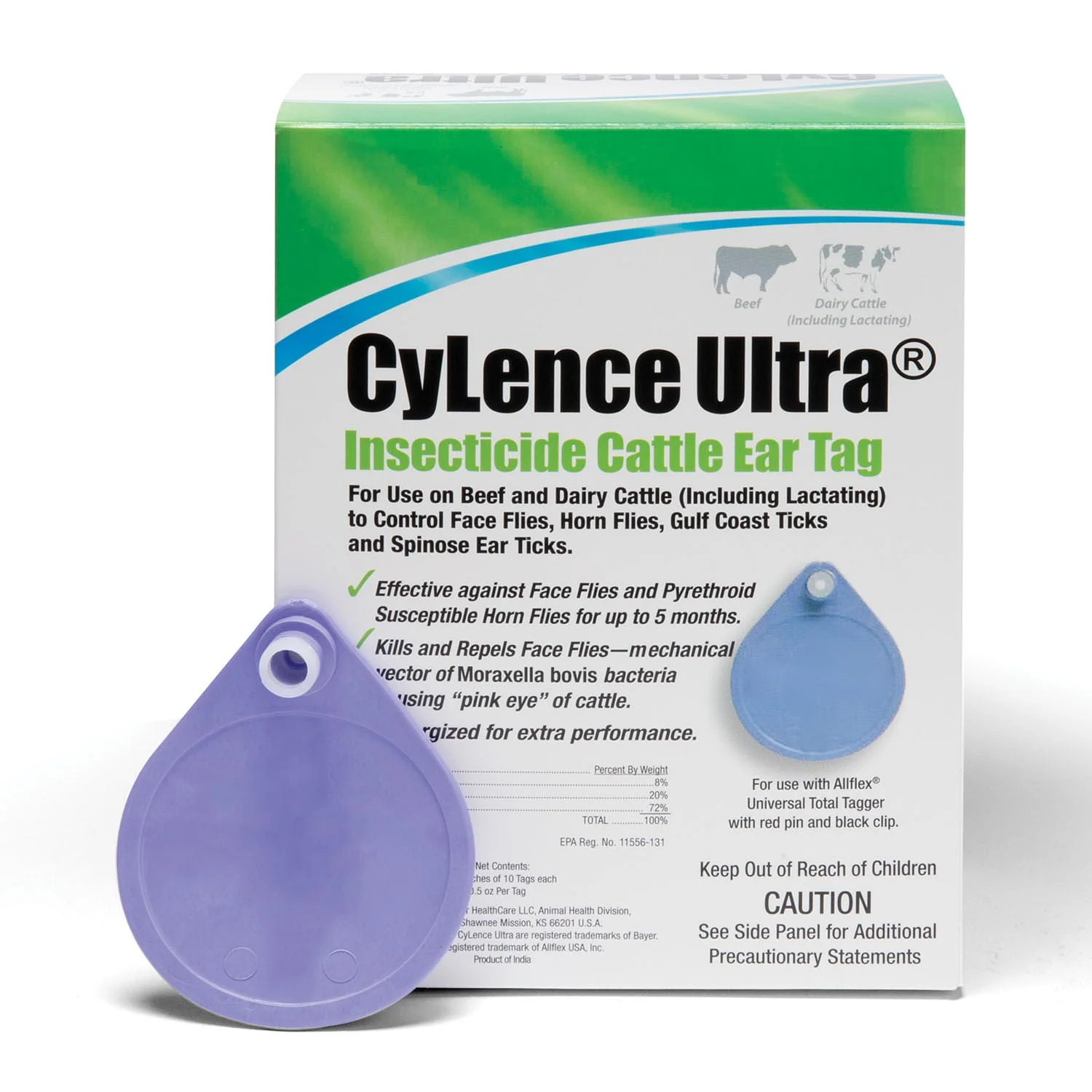 CyLence Ultra Insecticide Ear Tags, 20 pack - Pet's Shop