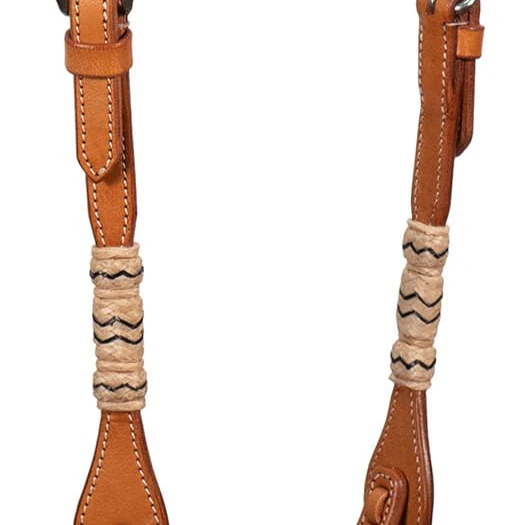 Buffalo Leather Braided Rawhide One Ear Headstall, Full - Pet's Shop