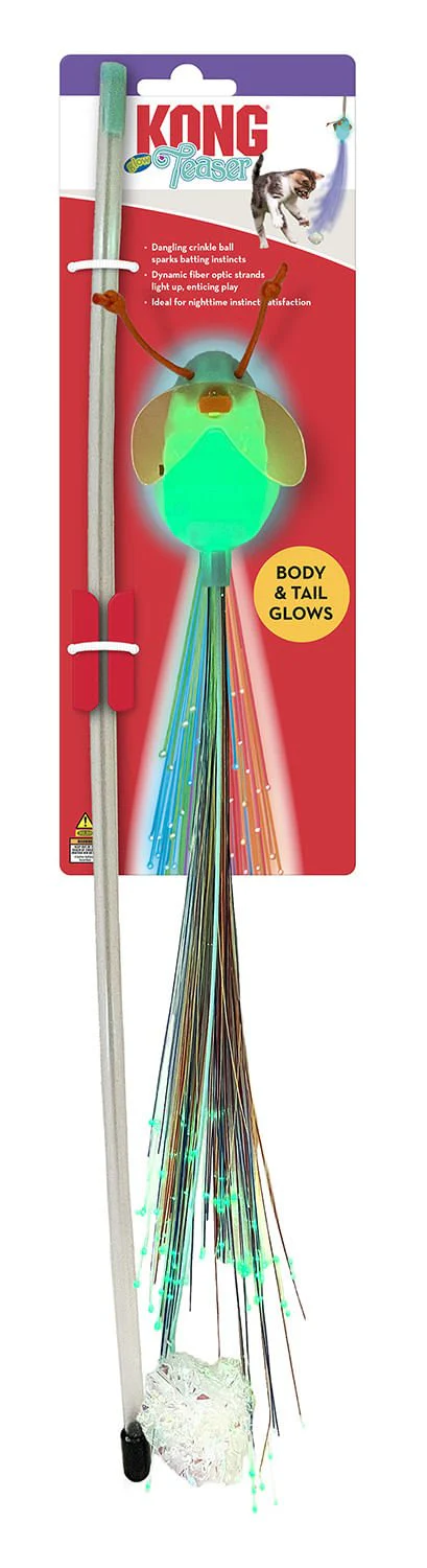 KONG Teaser Glow in the Dark Firefly Wand Cat Toy - Pet's Shop