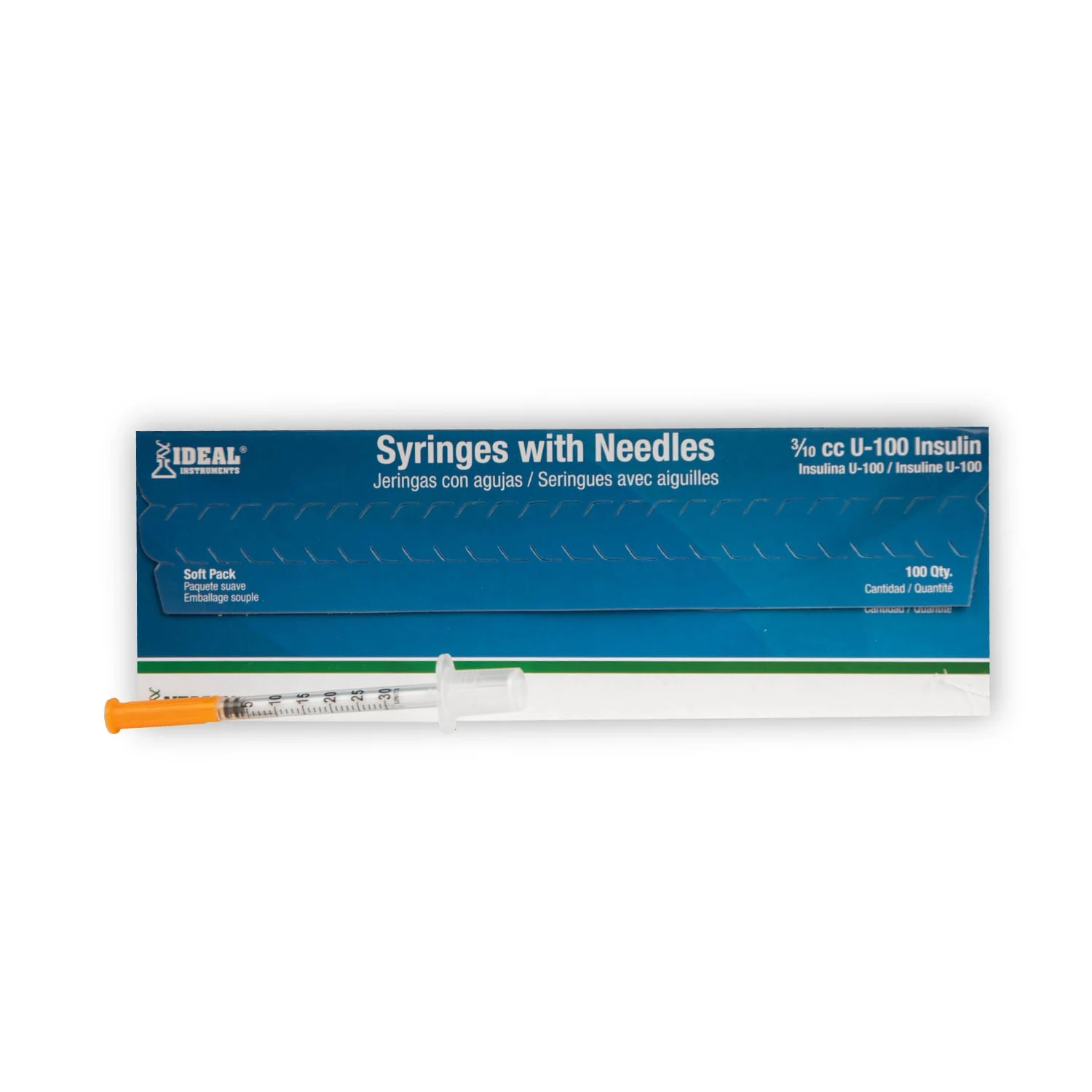 Ideal Insulin Syringes with Needle, Box of 100 - Pet's Shop