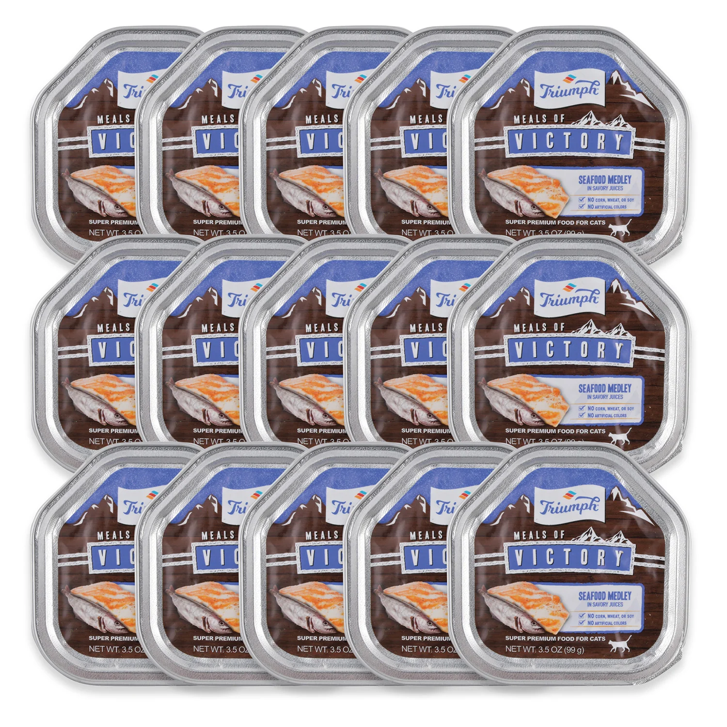 Triumph Meals of Victory Seafood Medley in Savory Juices Cat Food - Pet's Shop