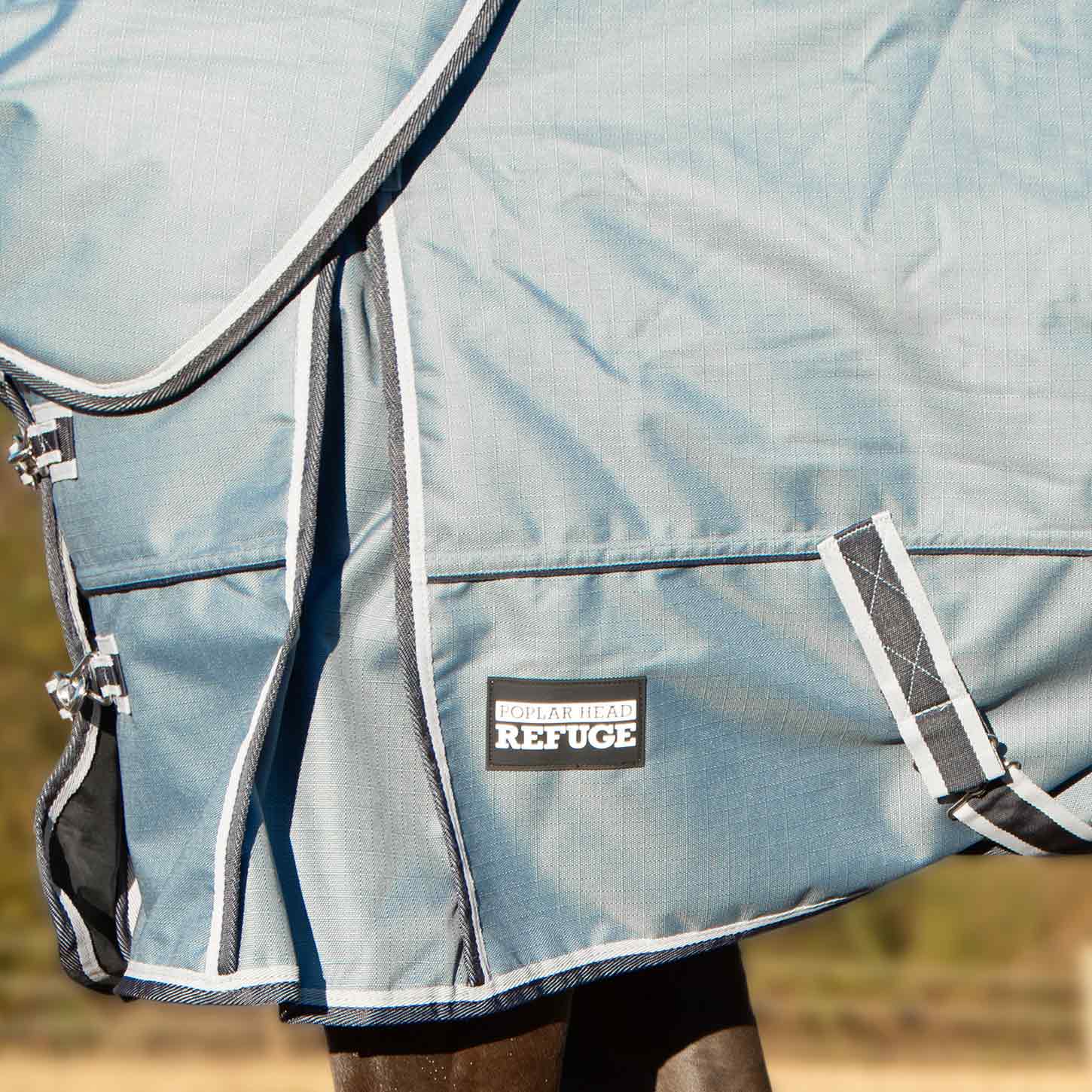 Poplar Head Refuge 1200 Denier Turnout Blanket with Detachable Neck, 240 Gram, Hamilton Blue - Pet's Shop