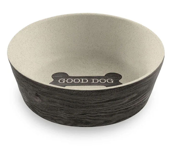 Blackened Wood Bone Bowl - Pet's Shop