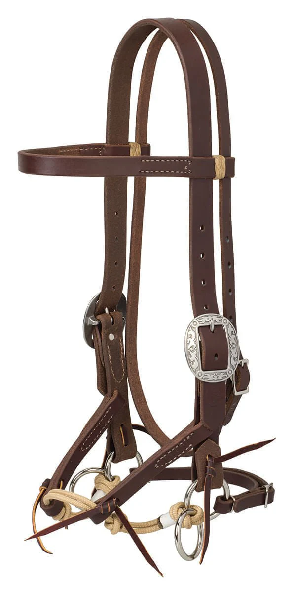 Justin Dunn Bitless Bridle, Oiled Harness - Pet's Shop