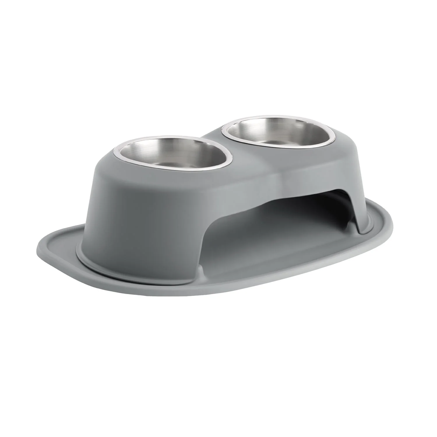 WeatherTech Double High Pet Feeding System, Stainless Steel - Pet's Shop