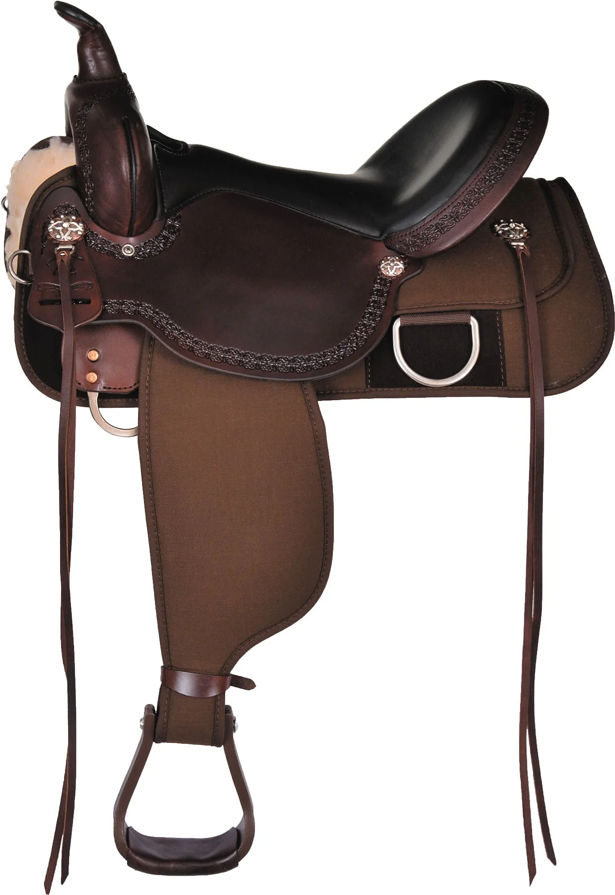 High Horse Magnolia Cordura Trail Saddle, Wide, Tobac - Pet's Shop