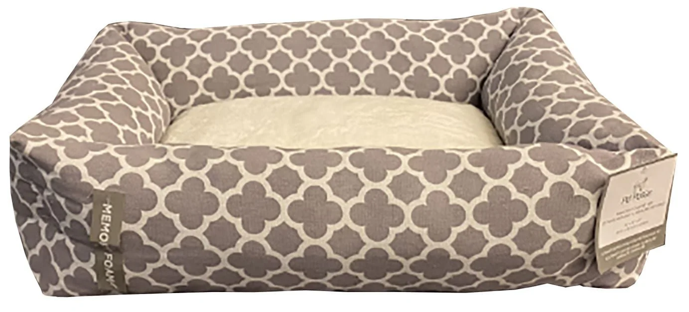 Memory Foam Rectangle Bed With Sherpa Lining - Pet's Shop