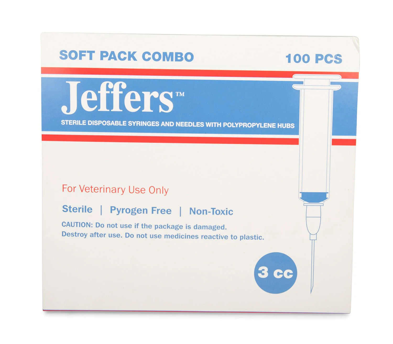 Luer Slip Syringe/Needle Combo, Box of 100 - Pet's Shop