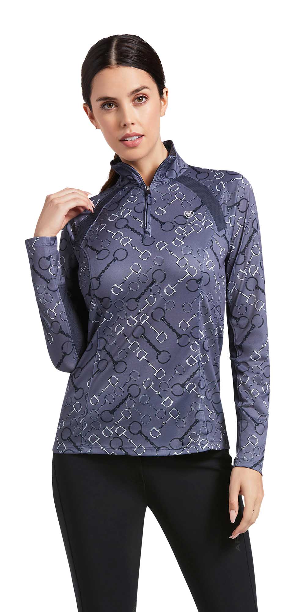 Ariat Women's Sunstopper 2.0 1/4 Zip Baselayer, Bit Print - Pet's Shop