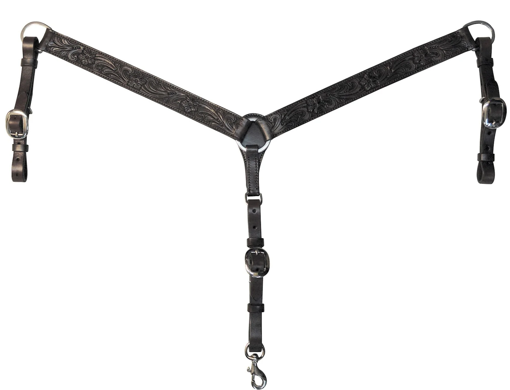 Circle Y Floral Tooled Breast Collar - Pet's Shop