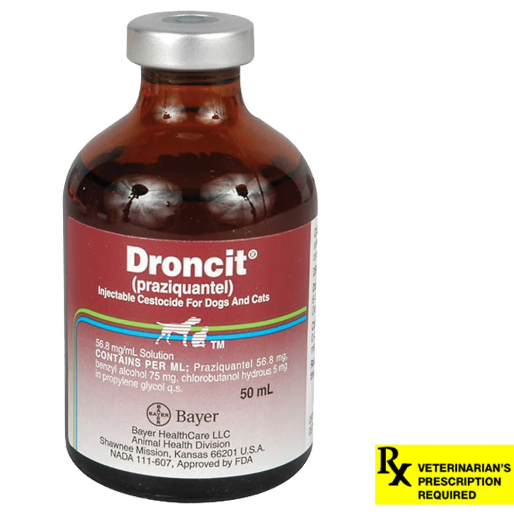 Rx Droncit (praziquantel) Injectable Cestocide for Dogs & Cats - Pet's Shop