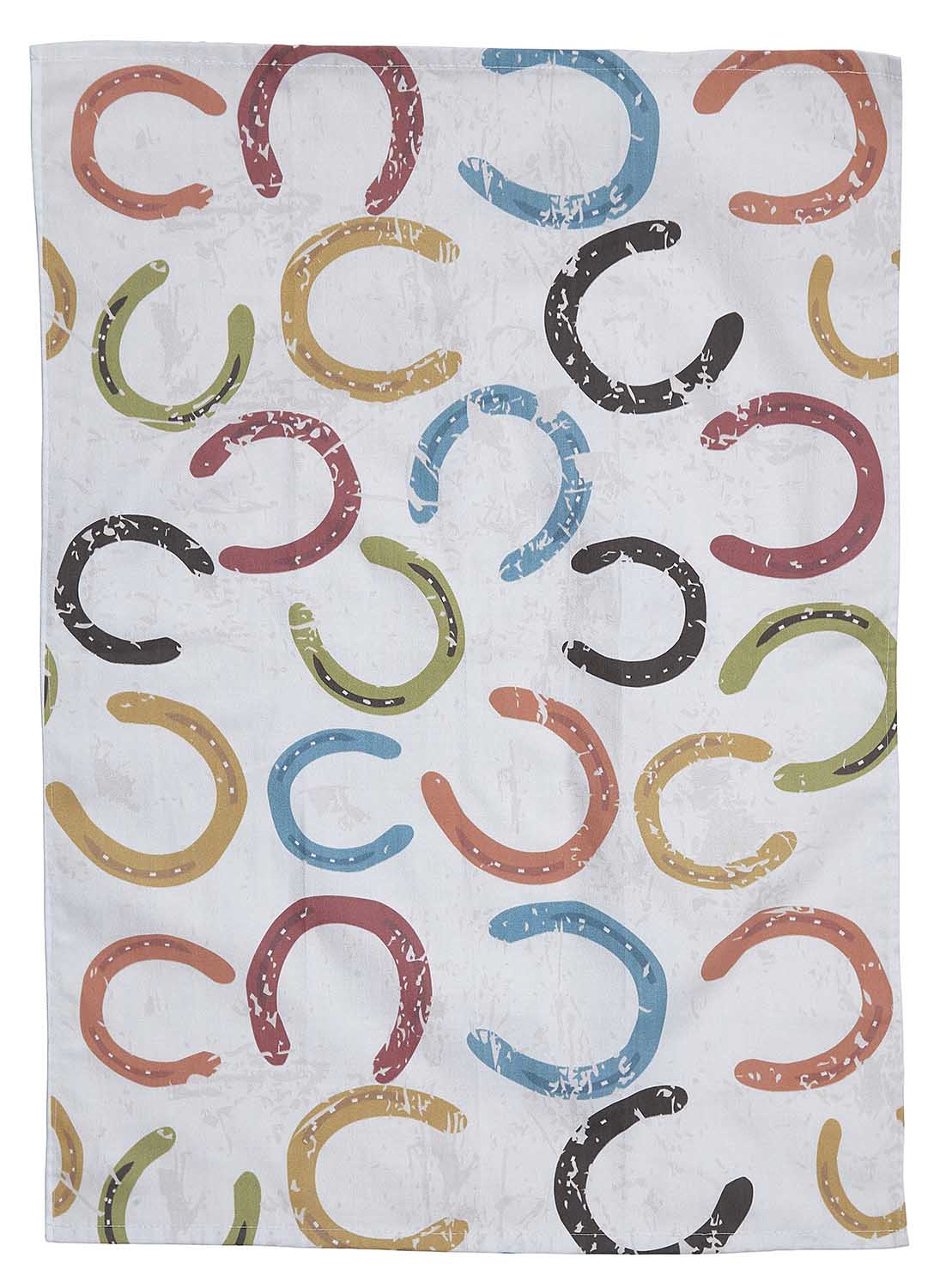Colorful Horseshoes Kitchen Towel, 100% Cotton - Pet's Shop
