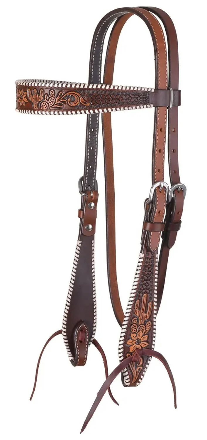 Circle Y Desert Rawhide Browband Headstall, Full - Pet's Shop
