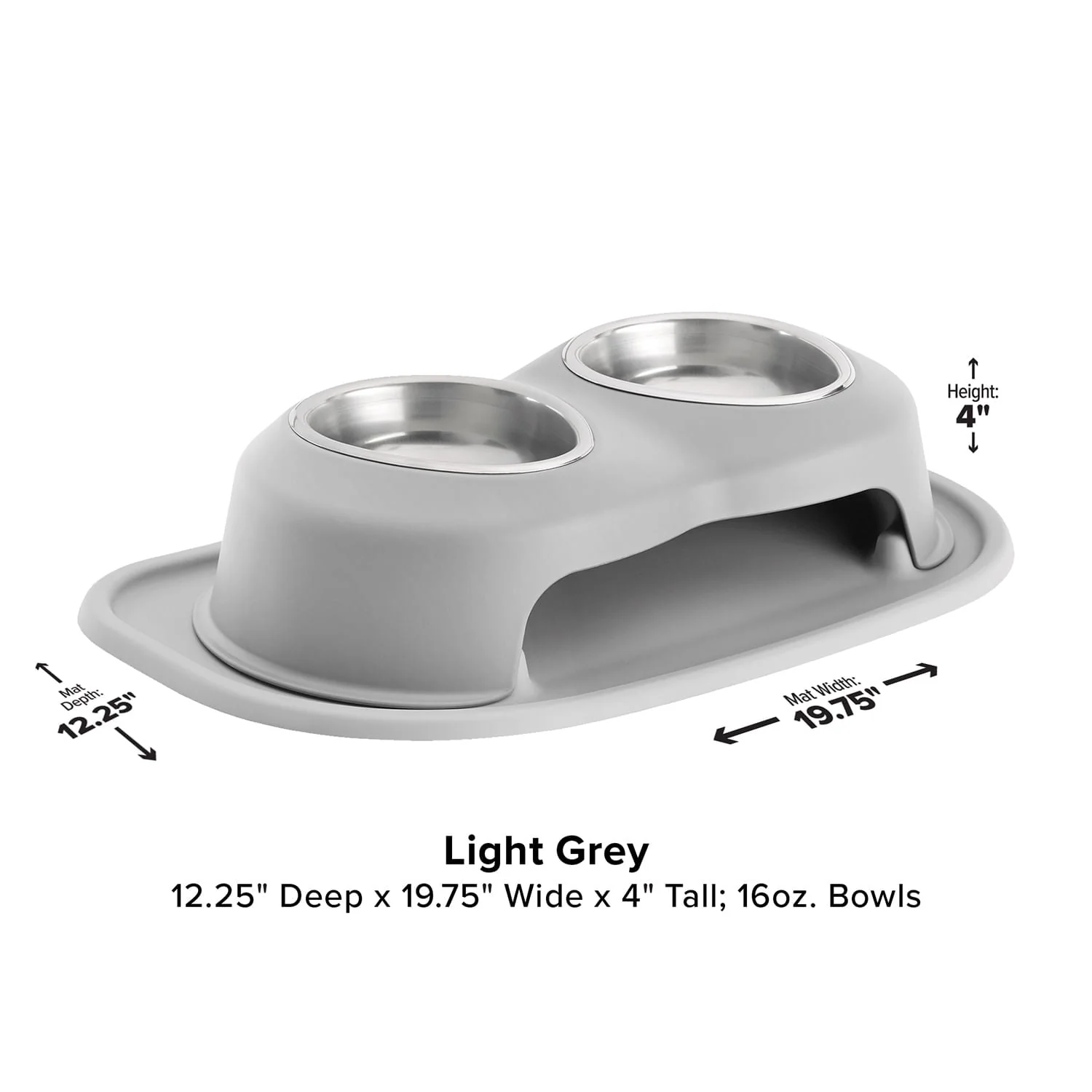 WeatherTech Double High Pet Feeding System, Stainless Steel - Pet's Shop