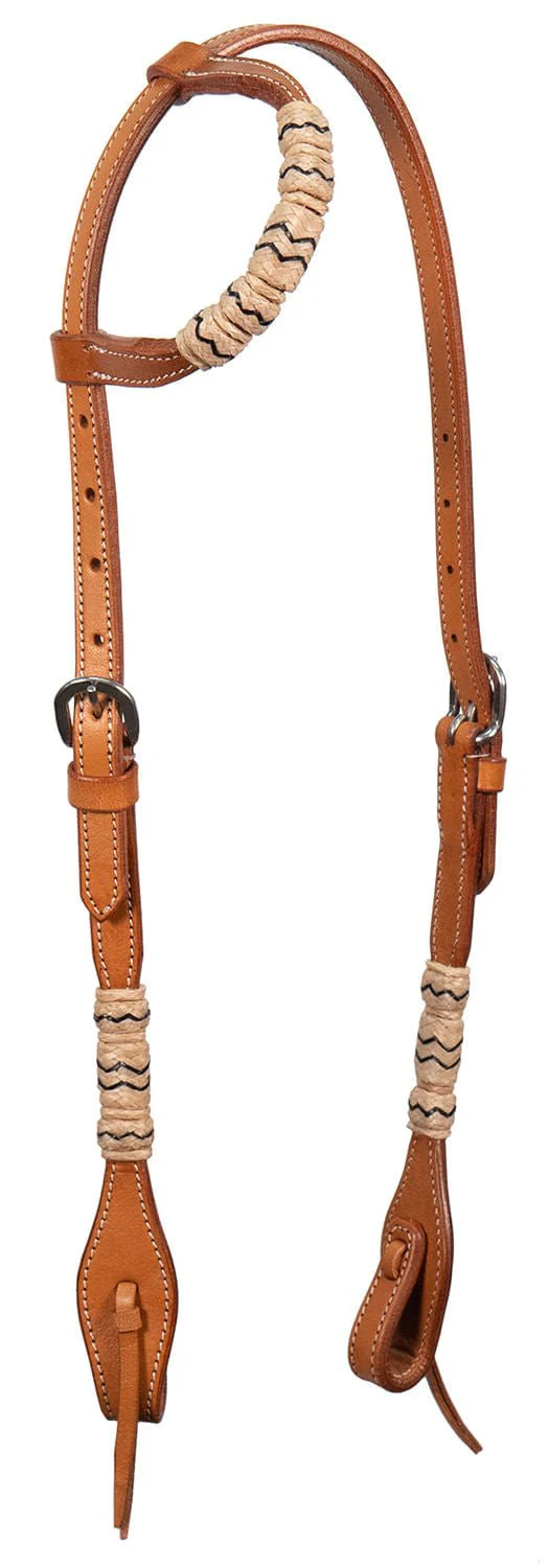 Buffalo Leather Braided Rawhide One Ear Headstall, Full - Pet's Shop