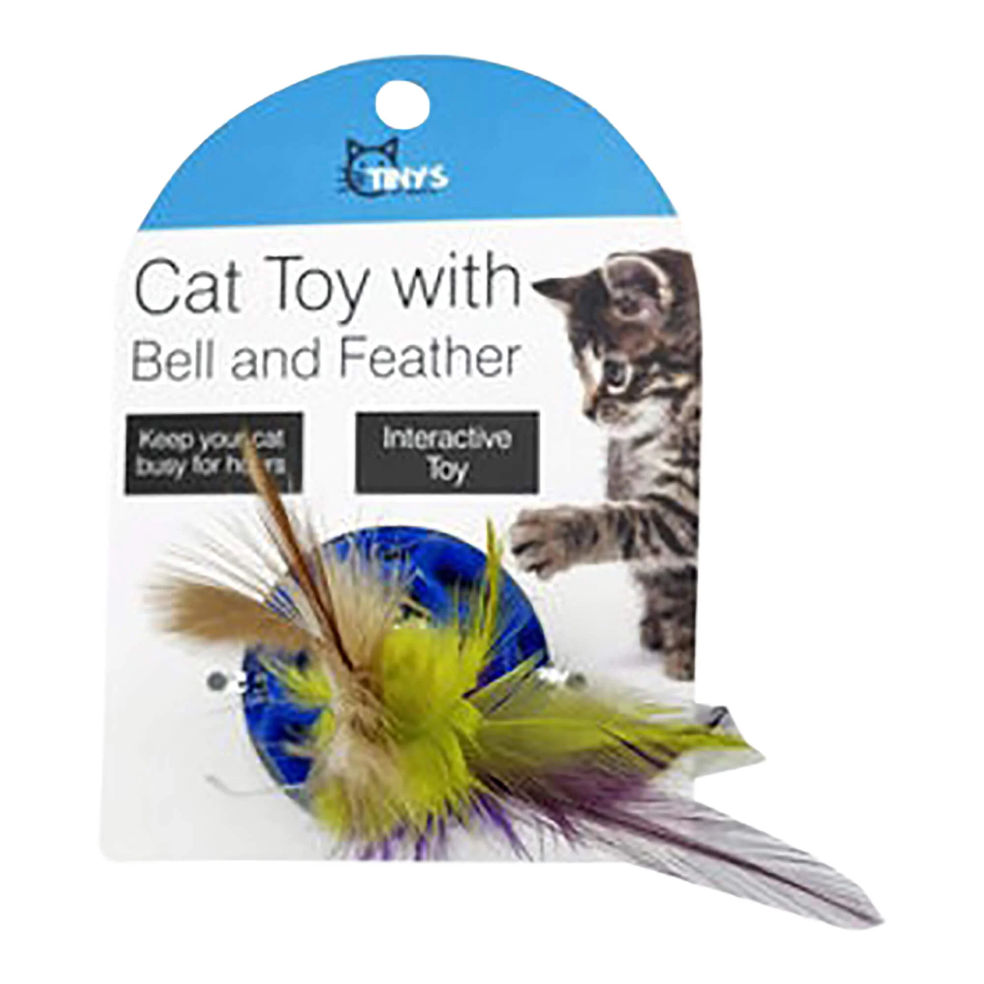 Cat Toy with Bell and Feather, Assorted - Pet's Shop