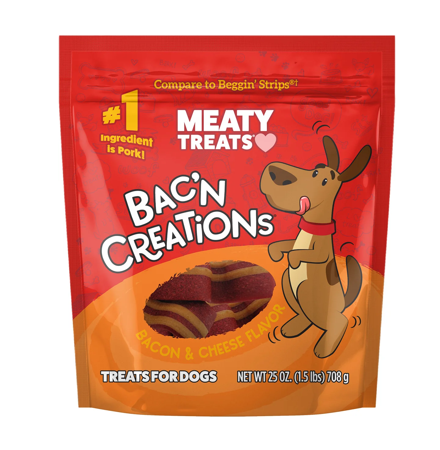 Meaty Treats Wavy Strips, 40 oz - Pet's Shop