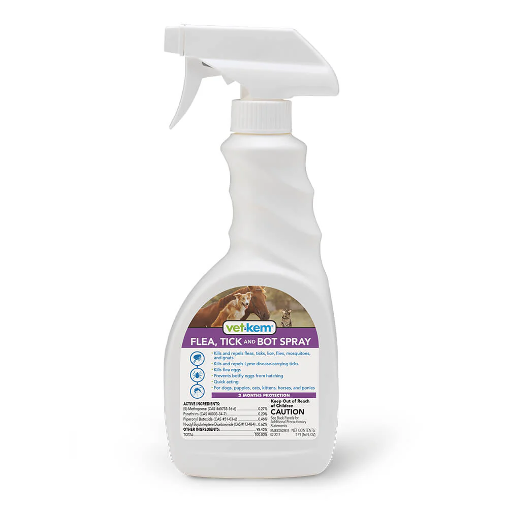 Vet-Kem Flea, Tick & Bot Spray, 16 oz - Pet's Shop