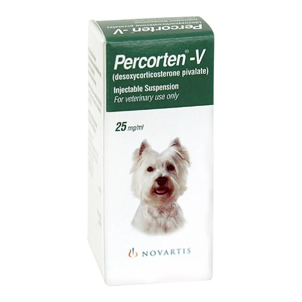 Rx Percorten-V for Dogs (desoxycorticosterone pivalate) Injectable Suspension, 25mg/mL, 4 mL Vial - Pet's Shop