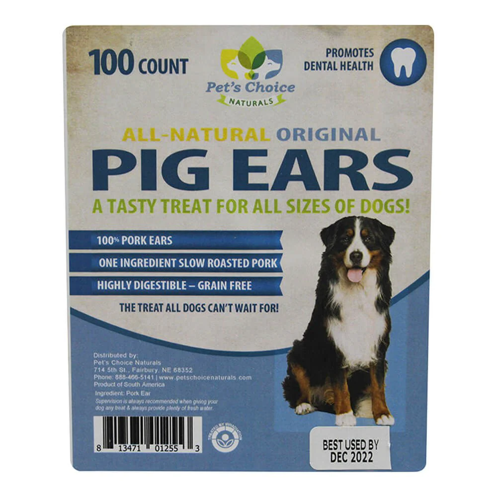Pet's Choice Plain Pig Ears - Pet's Shop