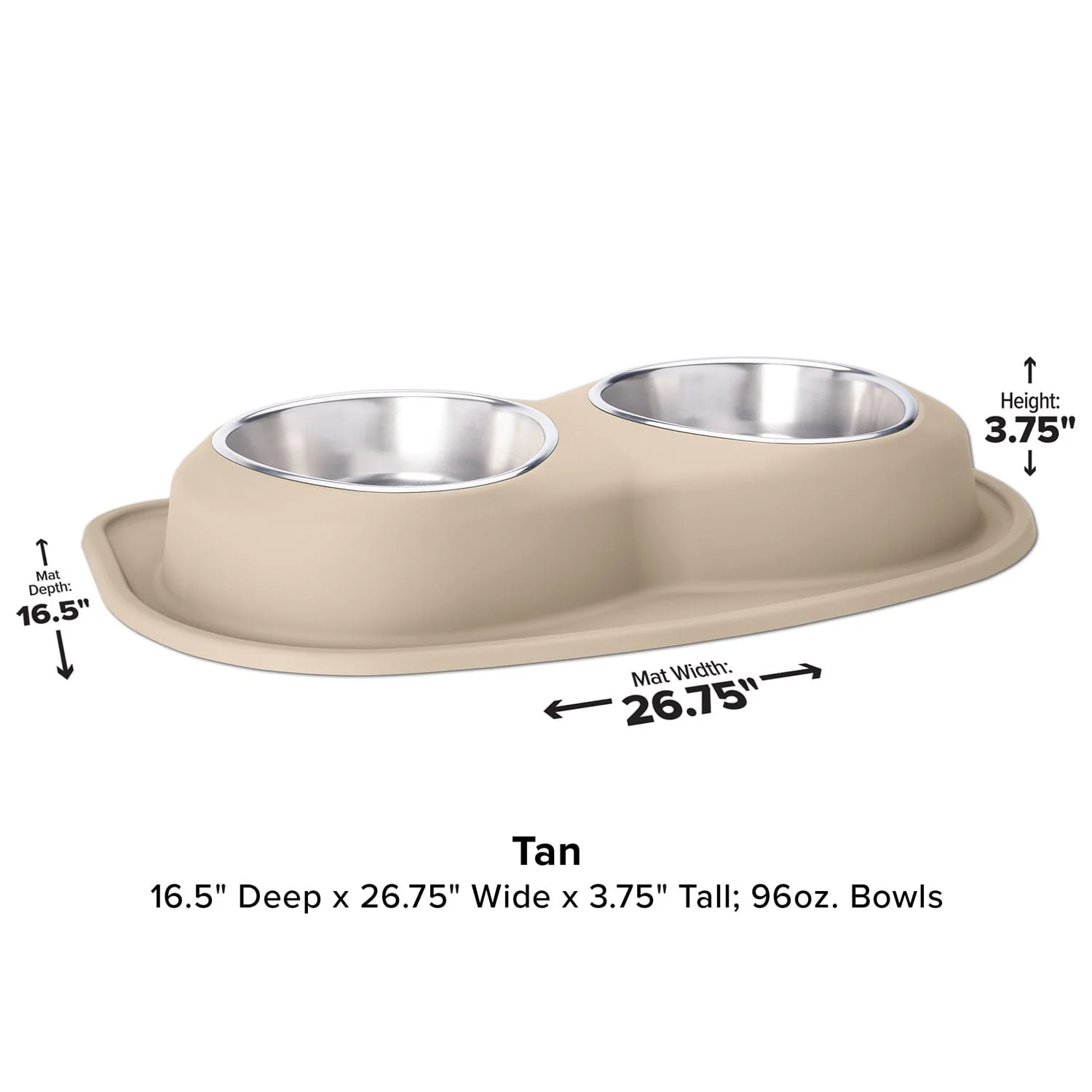 WeatherTech Double Low Pet Feeding System, Stainless Steel - Pet's Shop