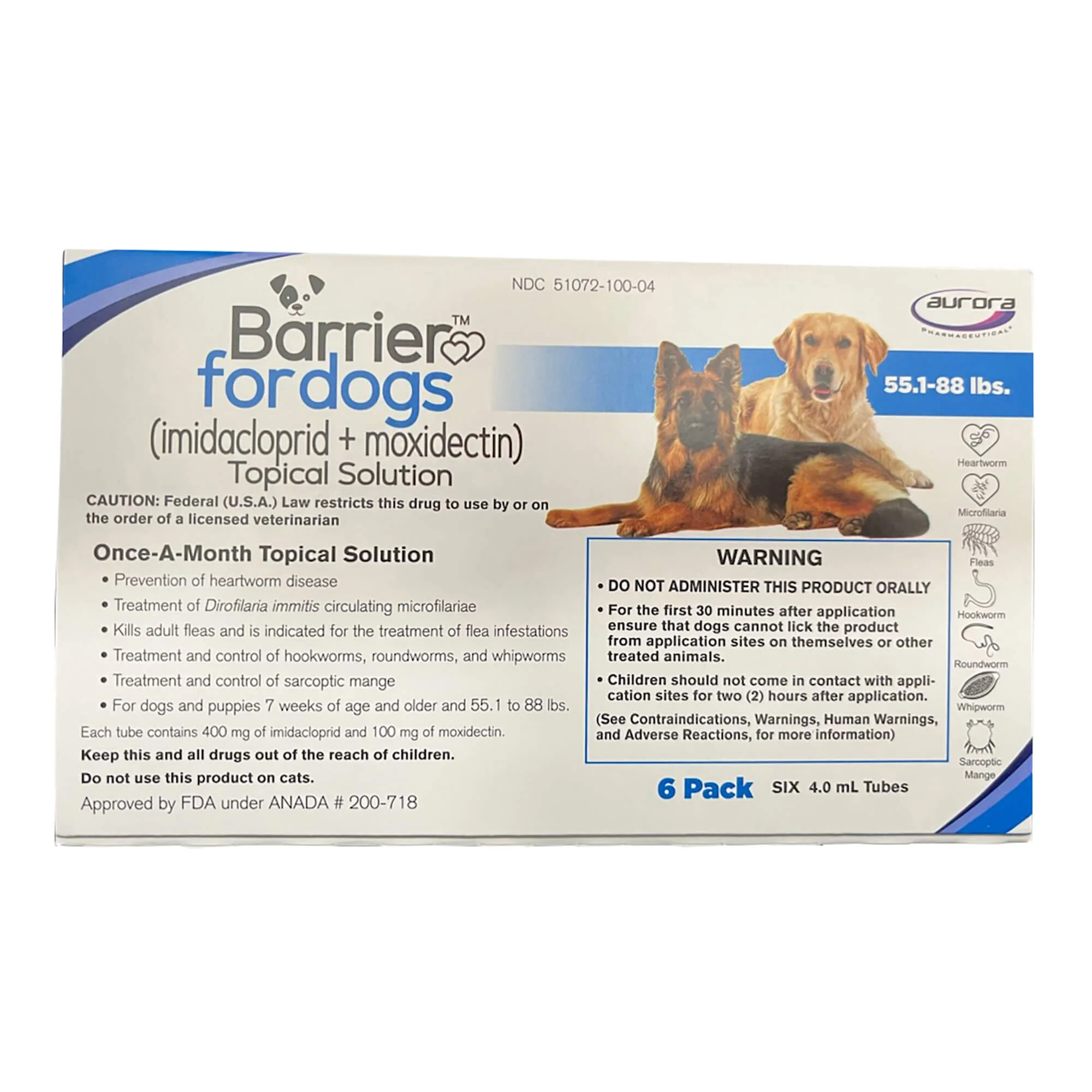 Barrier (imidacloprid + moxidectin) Once-a-month Topical Solution for Dogs - Pet's Shop
