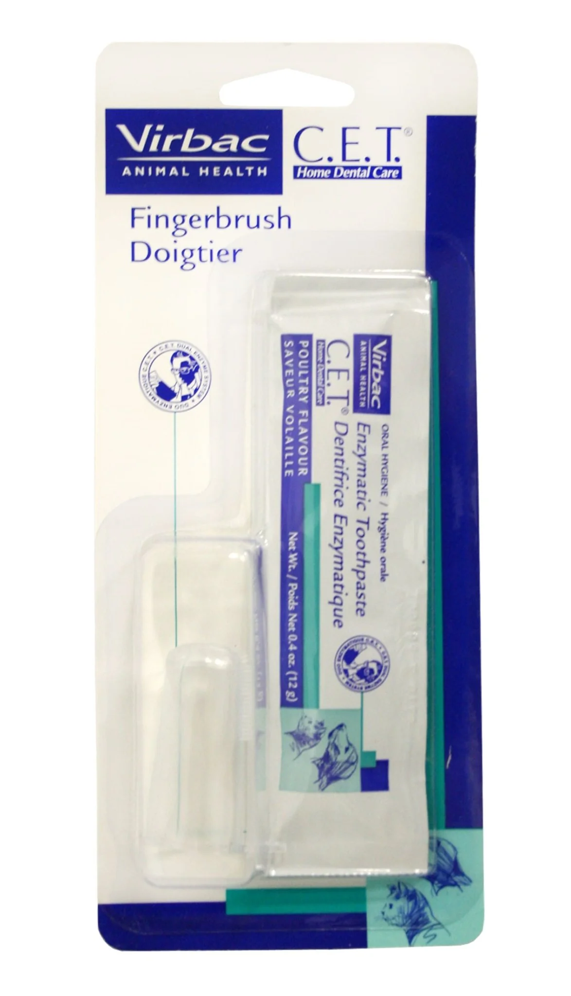 C.E.T. Fingerbrush with Poultry Toothpaste Packet - Pet's Shop