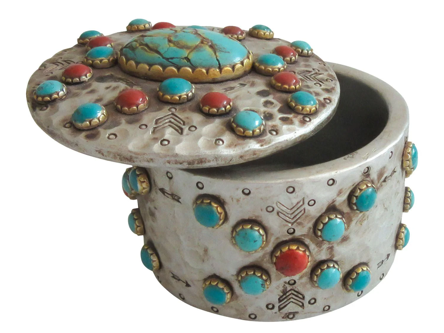 Turquoise Stones Jewelry & Trinket Box - Pet's Shop