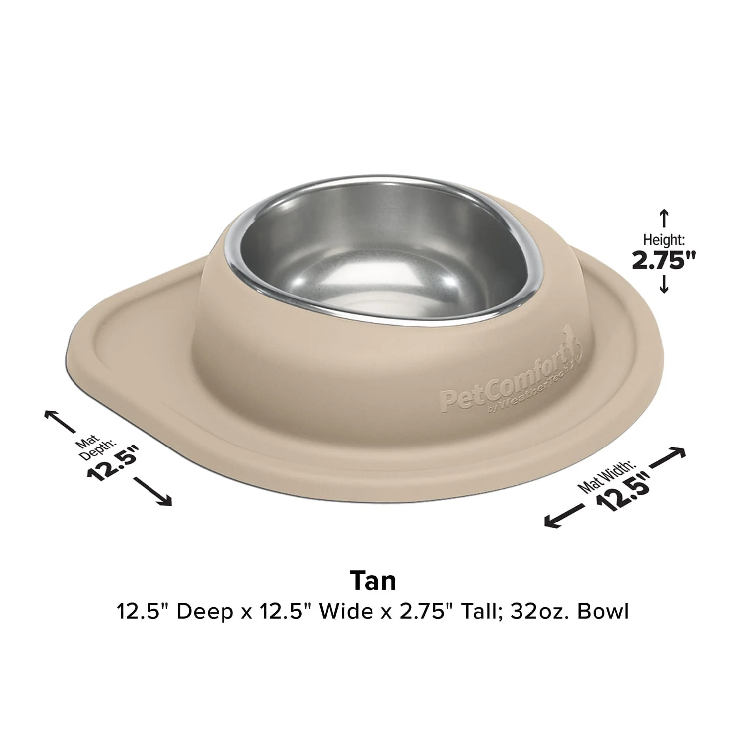 WeatherTech Single Low Pet Feeding System, Stainless Steel - Pet's Shop