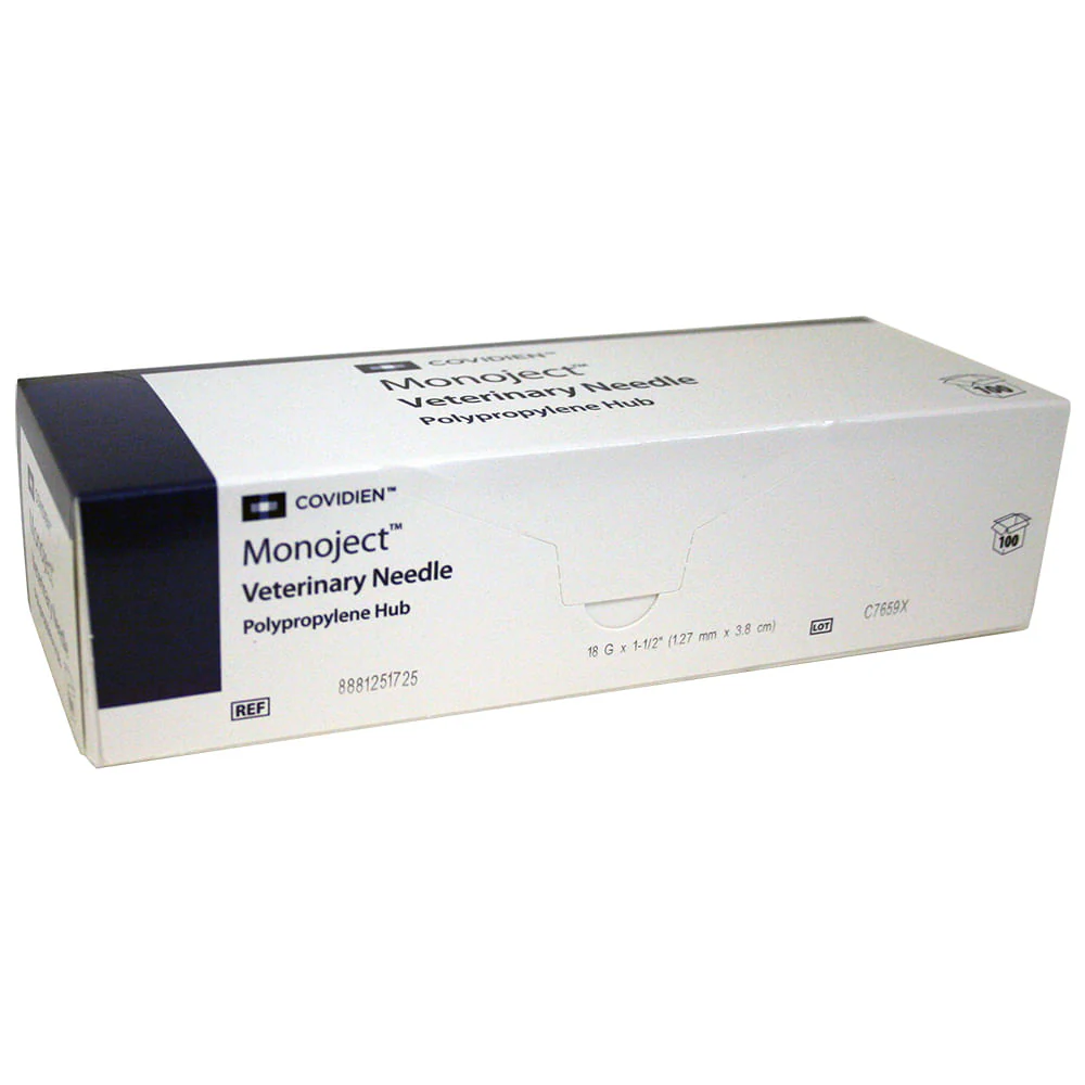 Monoject Needle, Polypropylene Hub, 100 Count - Pet's Shop