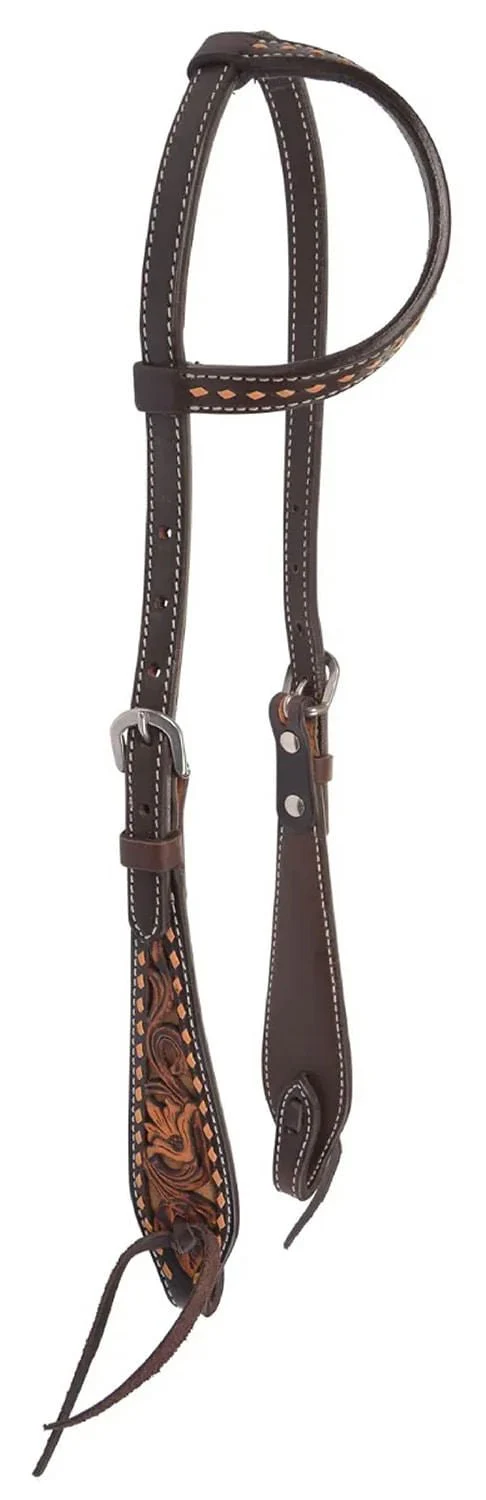 Circle Y Dusty Floral One Ear Headstall, Full - Pet's Shop