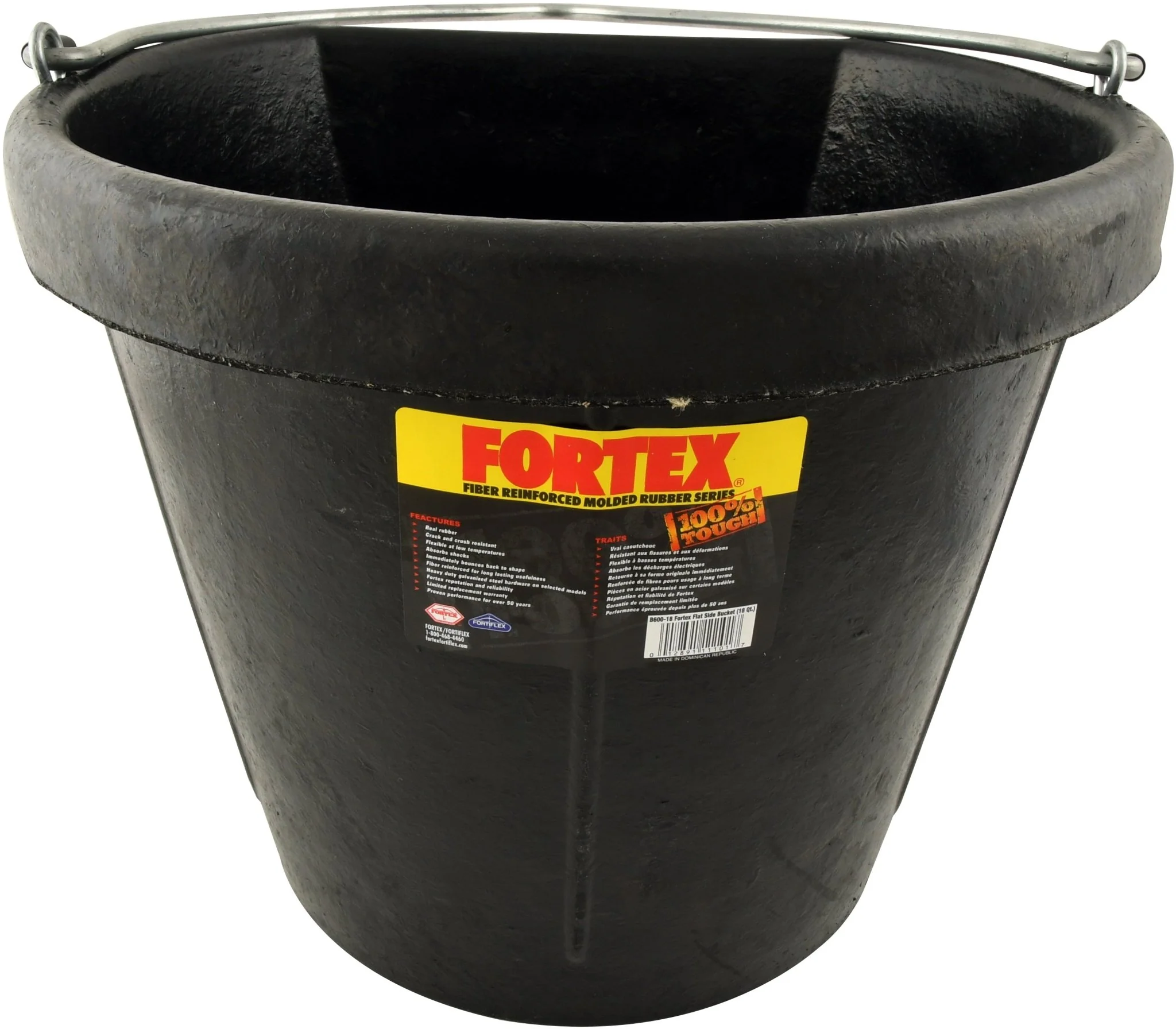 Flatback Rubber Bucket, 18 Quart - Pet's Shop
