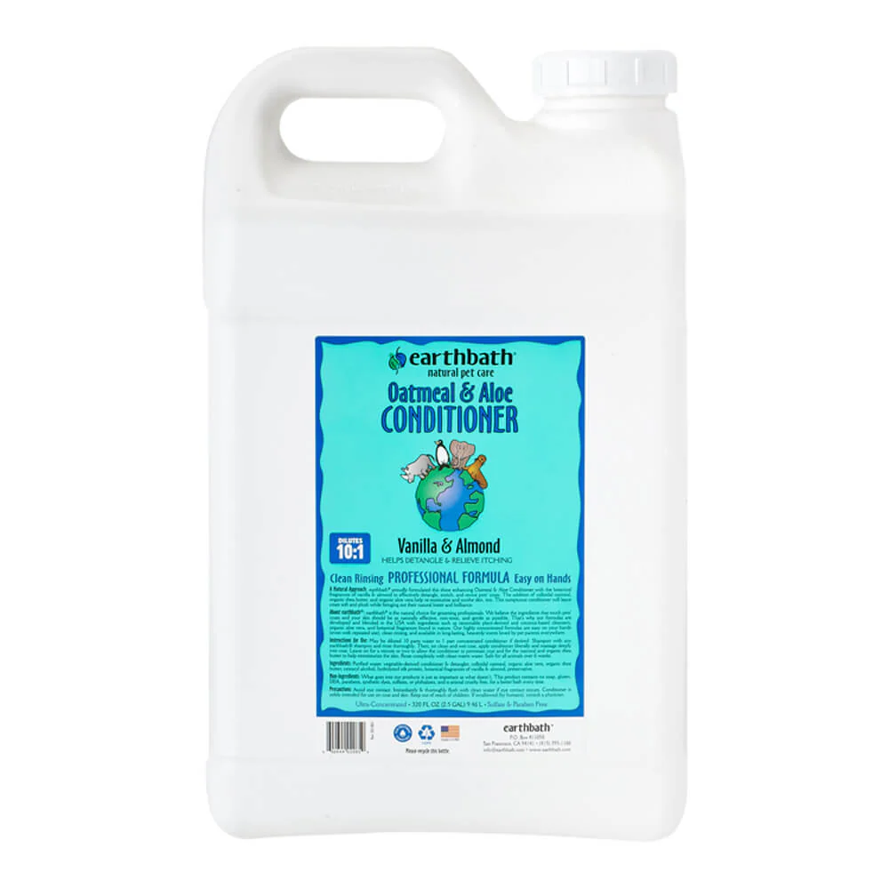 EARTHBATH Oatmeal & Aloe Conditioner, Vanilla Almond Scent - 320 oz (2.5 Gal) - Pet's Shop