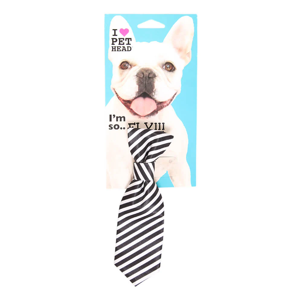 Pet Head I'm So Fly Black & White Stripe Tie - Pet's Shop
