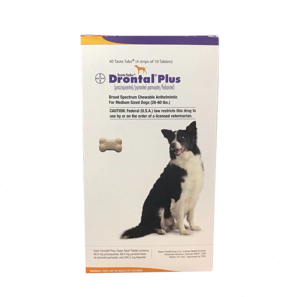 Rx Drontal Plus Taste Tablets Chewable Anthelmintic for Puppies & Small Dogs - Pet's Shop